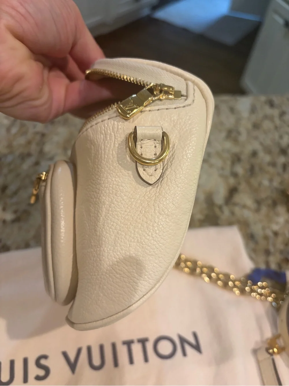 Louis Vuitton Cream Monogram Empreinte Crossbody Bumbag
